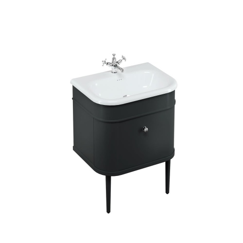 Meuble traditionnel moderne CHALFONT 65 cm Noir Mat CH65MB-CHKCHR-CHLEGMB