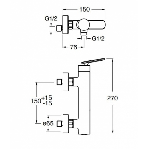 Mitigeur Douche FOIL Chromé FL 401 Schéma