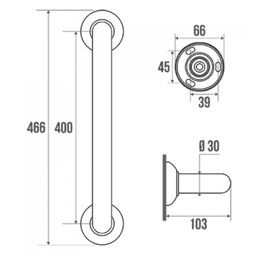 Barre d'appui droite 400 mm Schéma 049140