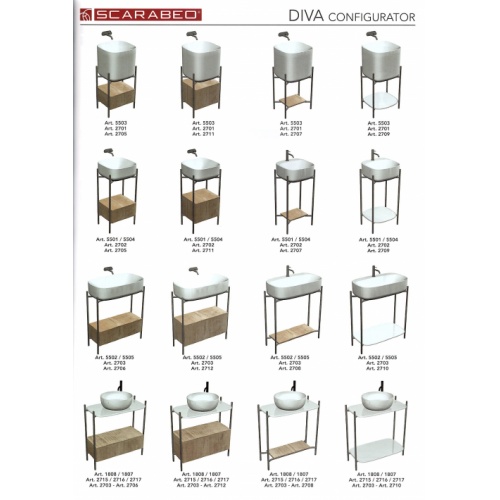 Ensemble complet LAILA console+vasque+miroir - DIV26b DIVA Configurateur