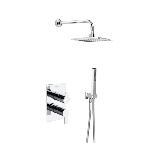 Ensemble de douche encastré BLAUTHERM douche de tête carré-RPK225