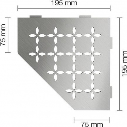 Tablette murale SHELF-E-S2 Floral Inox brossé SE S2 D5 EB_1