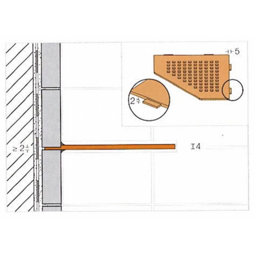 Tablette murale SHELF-E-S2 Floral Inox brossé SHELF-E-S2