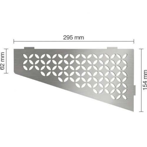 Tablette d'angle murale SHELF-S3 FLORAL Acier inox brossé SE S3 D5 EB_1