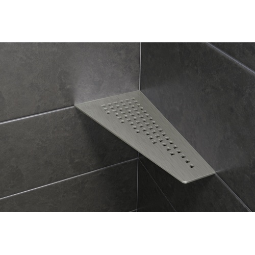 Tablette d'angle murale SHELF-S3 FLORAL Acier inox brossé SE S3 D3 EB_AMB