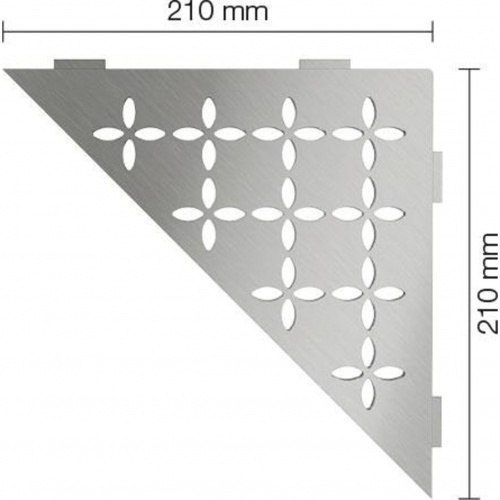 Tablette d'angle murale SHELF-S1 FLORAL Acier inox brossé SE S1 D5 EB_1