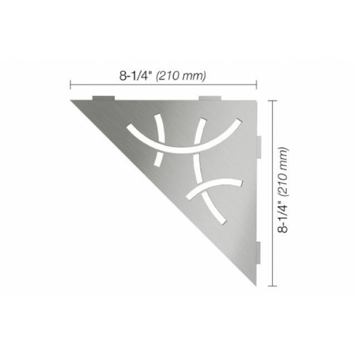 Tablette d'angle murale SHELF-S1 CURVE Acier inox brossé SE S1 D6 EB