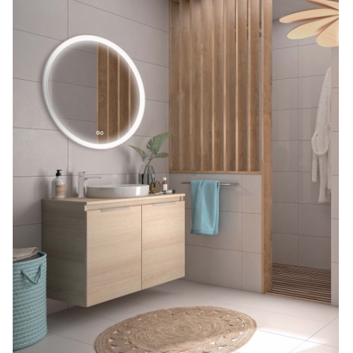 Meuble de salle de bain TEN 2 portes Chêne sable 80cm