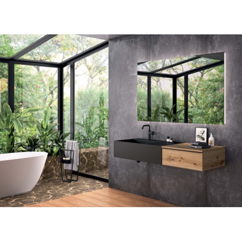 Meuble de salle de bain sur-mesure EXTENSO Chêne Artisan et Noir