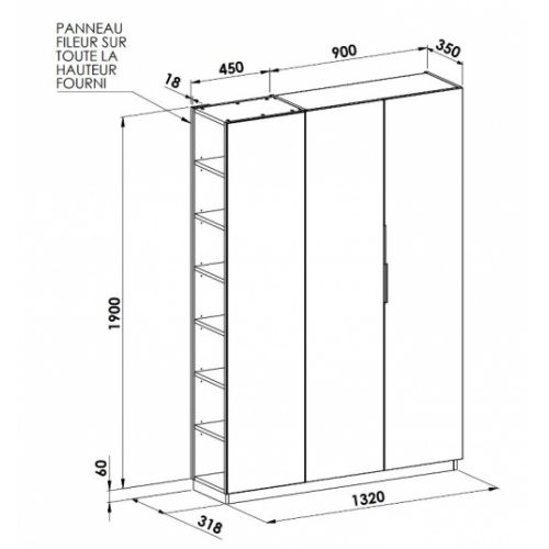 Meuble de salle de bain sur-mesure EXTENSO avec rangement et coiffeuse Rangement