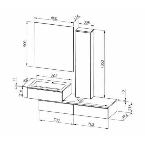 Meuble de salle de bain sur-mesure EXTENSO Amb 38