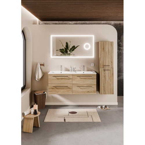 Meuble NEPTUNE Bois Clair 120 cm avec miroir LITE
