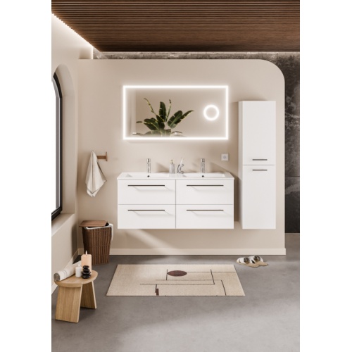 Meuble NEPTUNE Blanc 120 cm - Miroir Lite