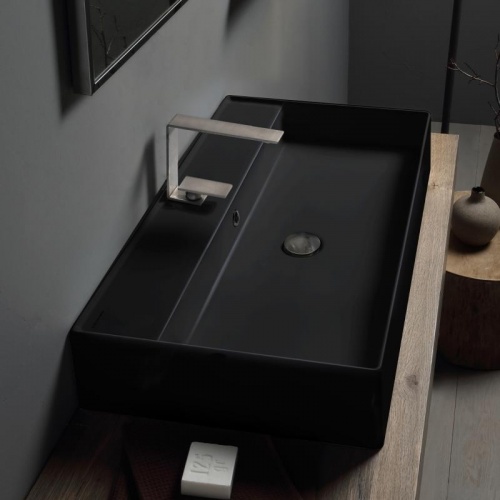 Vasque à poser ou à suspendre TEOREMA 2.0 80 cm - Noir Mat