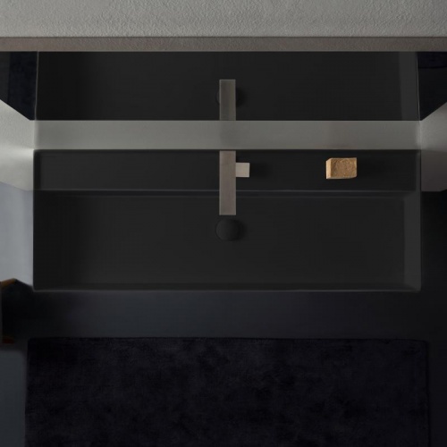 Vasque à poser ou à suspendre TEOREMA 2.0 120 cm - 1 trou - Noir Mat