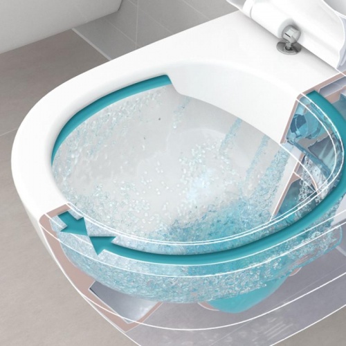 Pack WC Geberit UP320 + Cuvette AVENTO Villeroy & Boch + Plaque Chromé Brillant* directflush