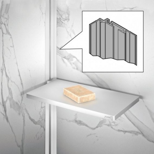 Profilé intérieur d'angle mural ingénieux HÜPPE Select+ Blanc