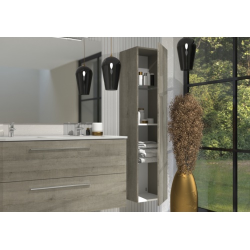 Meuble double vasque PRIMARO Chêne Gris 120 cm PRIMARO-colonne-chene gris