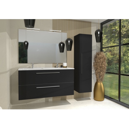 Colonne de salle de bains PRIMARO Noir mat H147 cm** PRIMARO-1200-noir mat-colonne