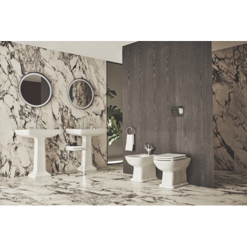 Lavabo mural rétro CALLA 71.5 cm - 3 trous de robinetterie CALLA E222301 (5)