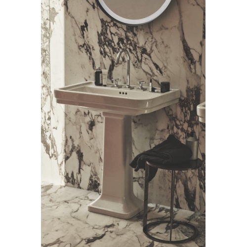 Lavabo mural rétro CALLA 71.5 cm - 3 trous de robinetterie CALLA E222301 (1)