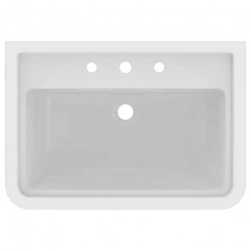 Lavabo mural rétro CALLA 71.5 cm - 3 trous de robinetterie CALLA E222301 (9)