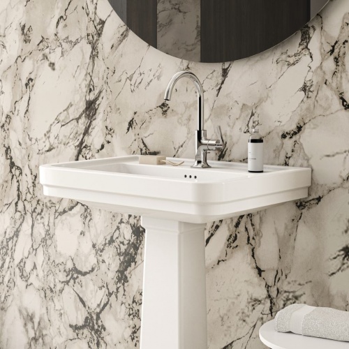 Lavabo mural rétro CALLA 71.5 cm - 1 trou de robinetterie