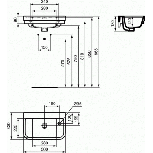 Lave-mains néo-classique CALLA - Version droite E2234