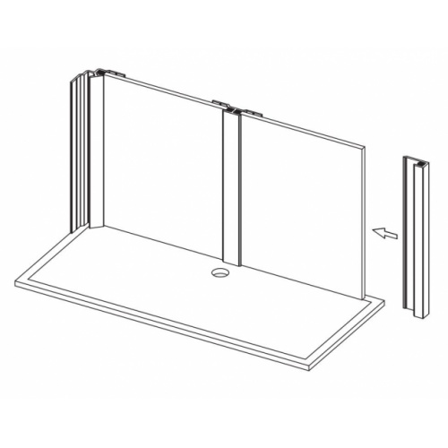 Lot de 2 profilés en U pour extrémités de panneaux KINEWALL - H202cm - Argent brillant Profilé de finition_1