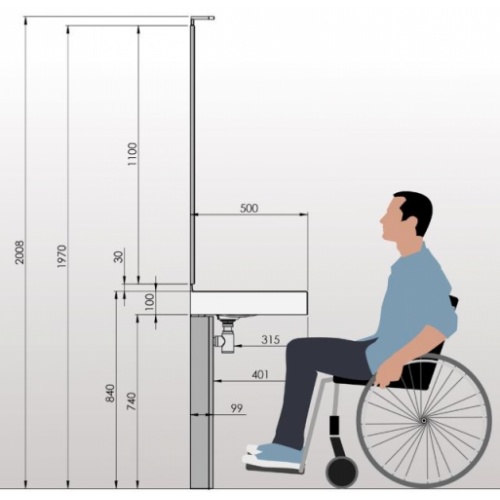 Meuble CONFORT adapté aux PMR - 60 cm Chêne Sanremo CONFORT PMR