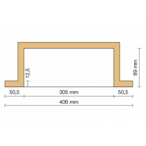Niche encastrée rétro-éclairée Schlüter-KERDI-BOARD-NLT 711x305 mm KERDI-BOARD-N Coupe
