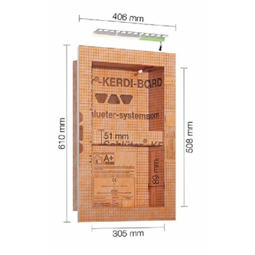 Niche encastrée rétro-éclairée Schlüter-KERDI-BOARD-NLT 305x508 mm