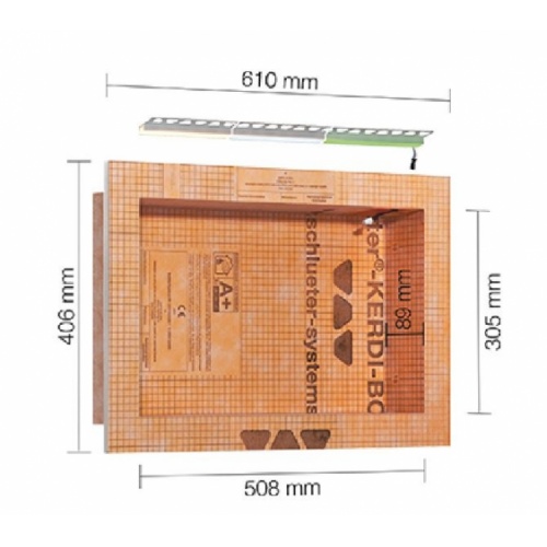 Niche encastrée rétro-éclairée Schlüter-KERDI-BOARD-NLT 508x305 mm KB12NLTP4AE1