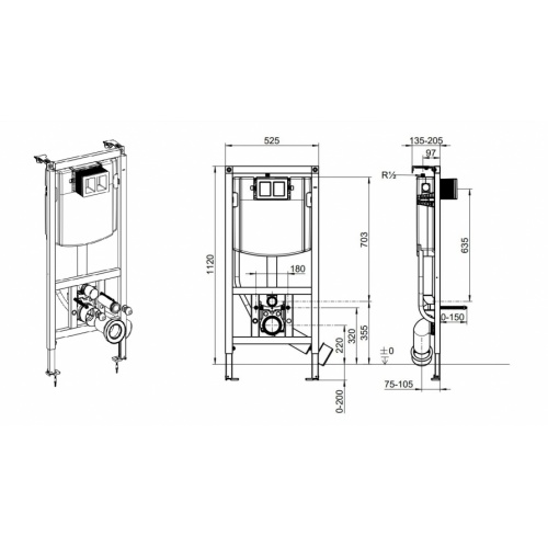 Bâti-support VICONNECT pour WC lavant ViClean 92242700 sCH2MA