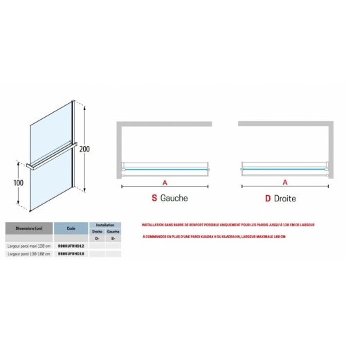 Kit FRAME HD Porte-serviettes + Tablette - Version Droite - Maxi 120 cm - Or brossé KUADRA HD FRAME