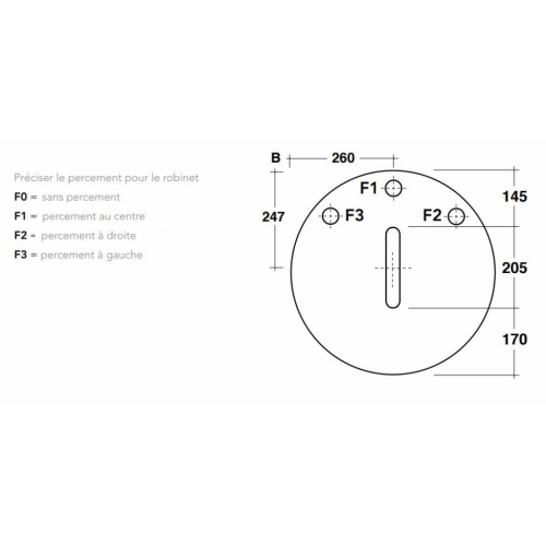 Console CROSS pieds Bois Clair et plan céramique CROSS Percage