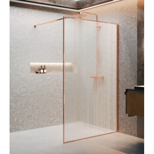 Paroi walk-in HP ART Or Rose brillant - Verre Linea 2 - 87cm