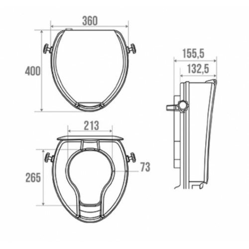 Rehausse de WC avec couvercle 047572 Schéma