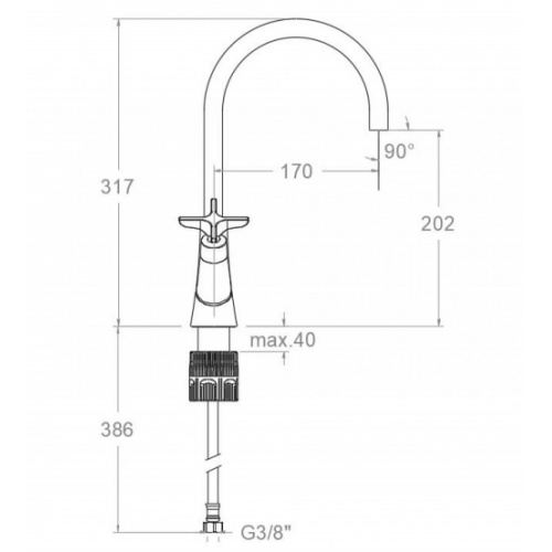 Mélangeur de lavabo ADAGIO Or Brossé - 910101OC 910101 Schéma