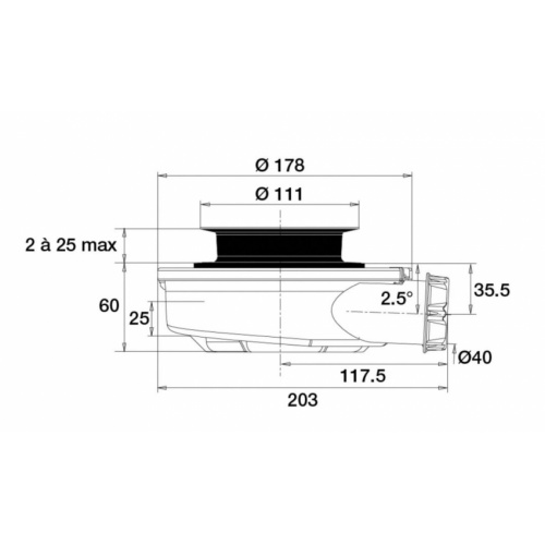 Bonde pour receveur extra-plate 801911_Schéma