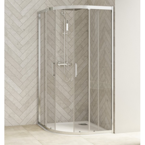 Paroi de douche 1/4 Rond Smart Design R/C Chromé 90x90cm