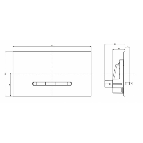 Plaque de déclenchement ViConnect 300S Anthracite Mat 922169D8-Schéma