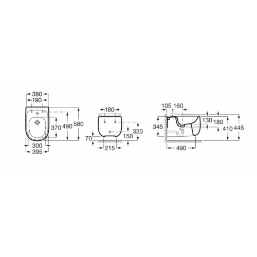 Bidet suspendu BEYOND Blanc Mat A3570B5620_Schéma