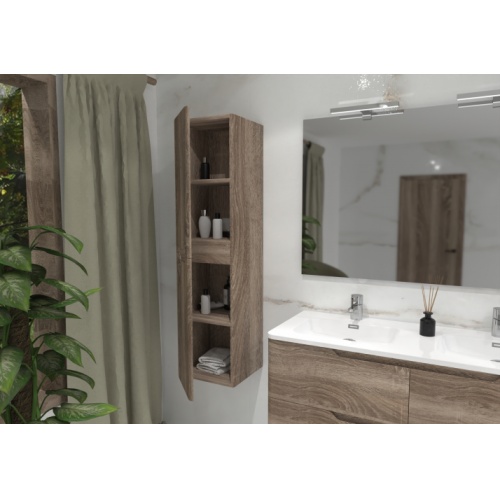 Colonne de salle de bain LUNA 135cm Bois Foncé LUNA-colonne ouverte-bois foncé