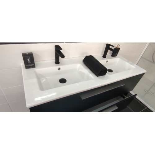 Meuble double vasque + Colonne PRIMARO Noir Mat** PRIMARO Noir (4)