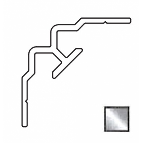 Profilé en L pour montage en angle pour panneaux muraux KINEWALL - H202cm - Argent brillant