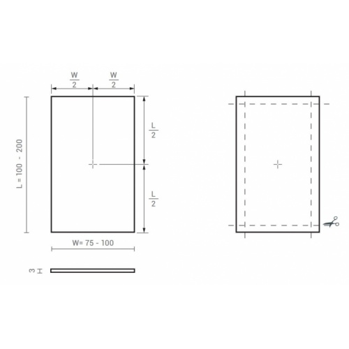 Receveur de douche COLISEO Stone Anthracite - Grille Inox - 100x80cm COLISEO Schéma