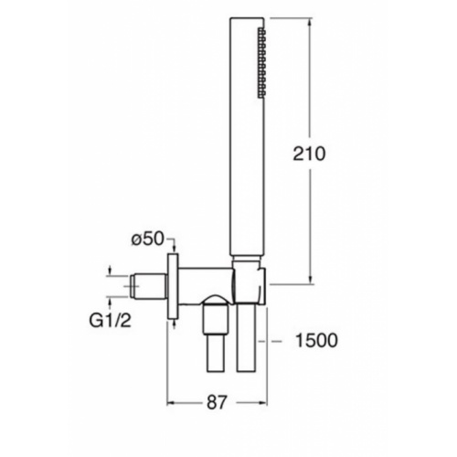 Ensemble douchette encastré Métal brossé PD475 Schéma