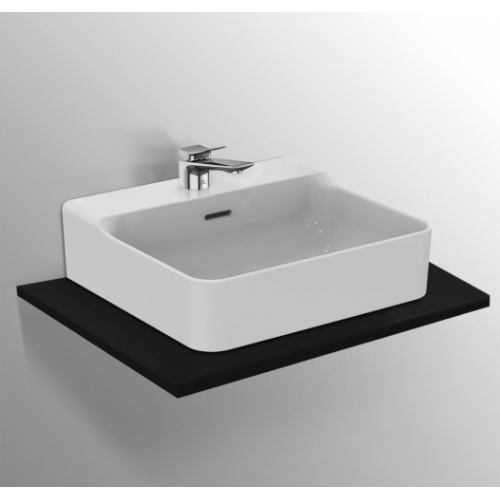 Lavabo en grès fin CONCA rectifié 50x45cm Blanc brillant Conca-T3812 (9)