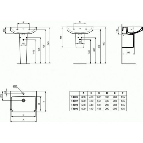 Colonne pour lavabo I.LIFE B T5346 (1)